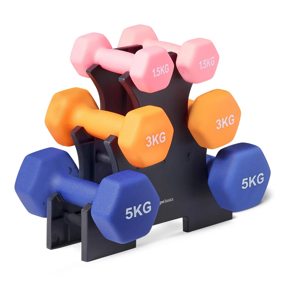Amazon Basics Kurzhantel-Set Neopren mit Ständer