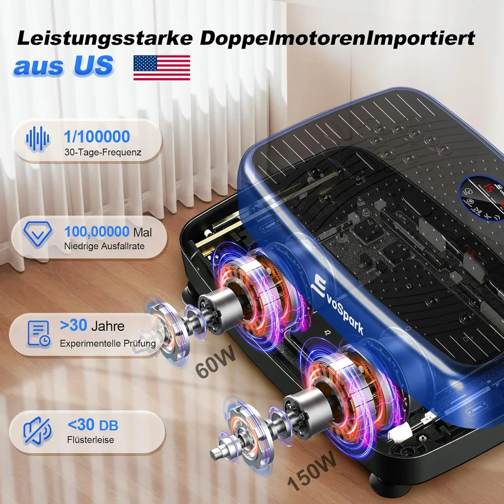 EvoSpark Vibrationsplatte mit Doppelmotor – Ansicht 2