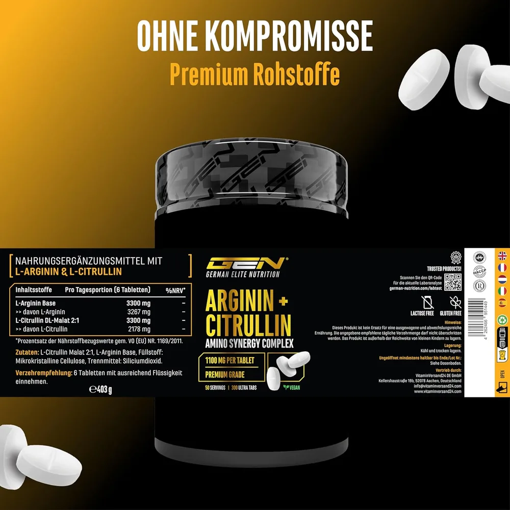 GEN L-Arginin & L-Citrullin, 300 Tabletten – Ansicht 5