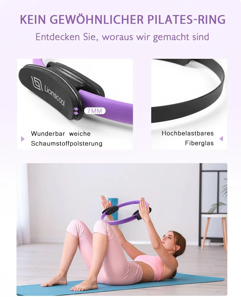 LIONSCOOL Pilates-Set mit Widerstandsbändern – Ansicht 3