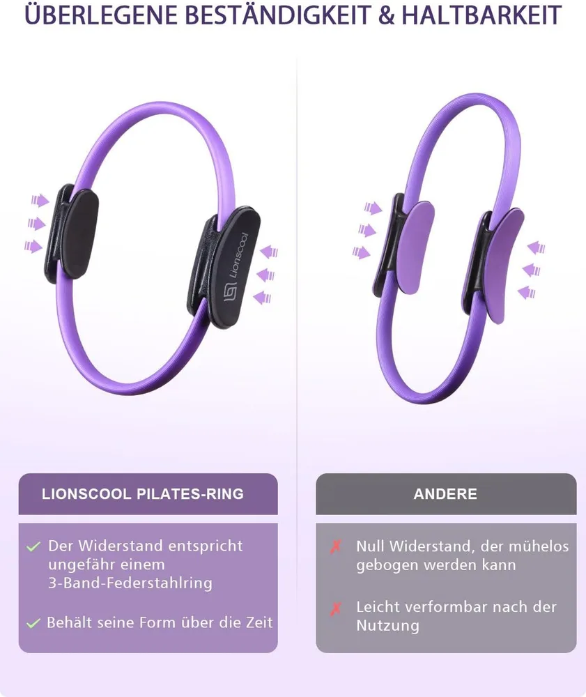 LIONSCOOL Pilates-Set mit Widerstandsbändern – Ansicht 4