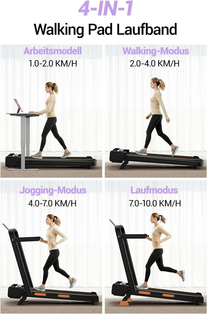 LONTEK Walking Pad klappbar mit Steigung – Ansicht 3