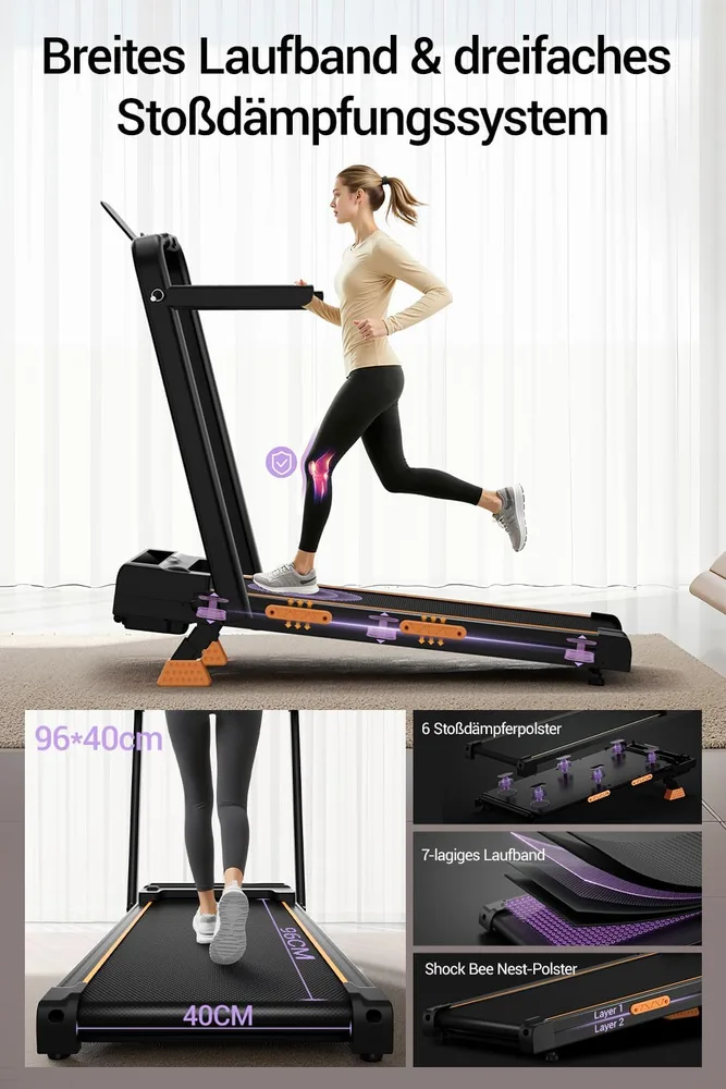 LONTEK Walking Pad klappbar mit Steigung – Ansicht 6
