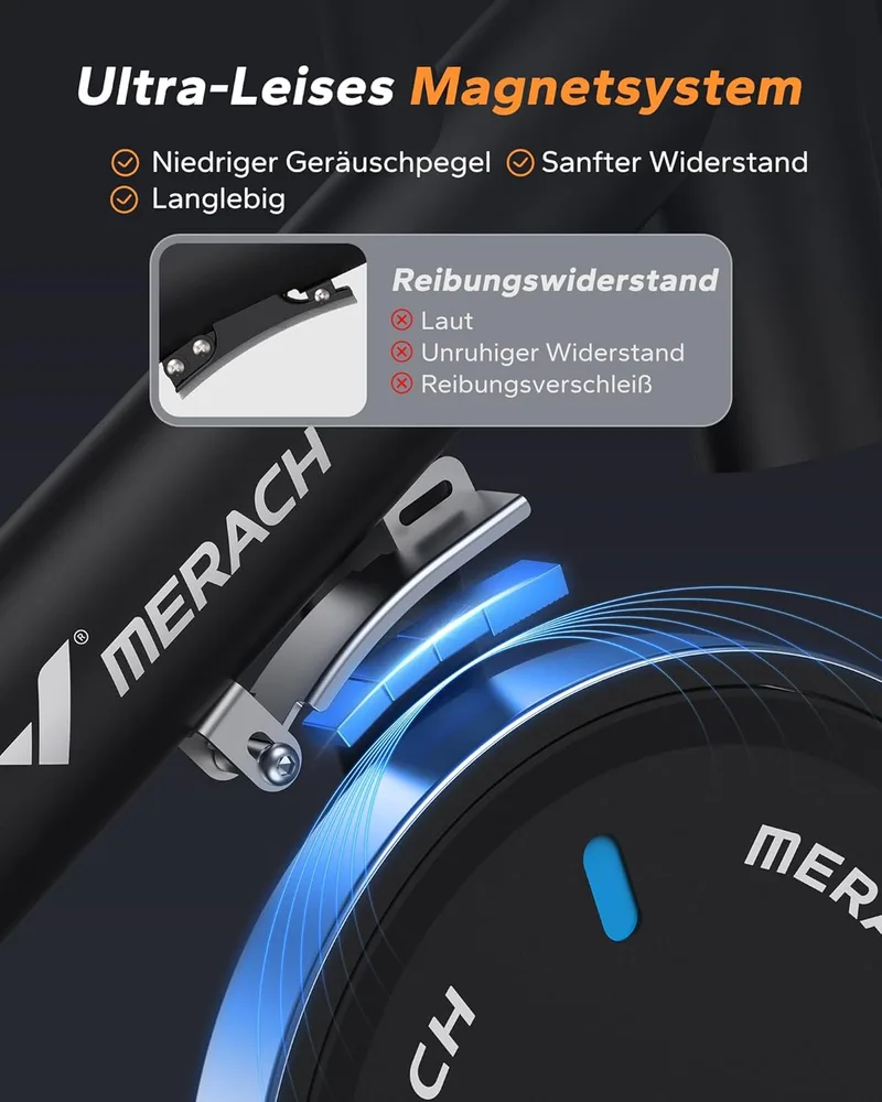 MERACH Heimtrainer magnetisch mit Tablet-Halter – Ansicht 2