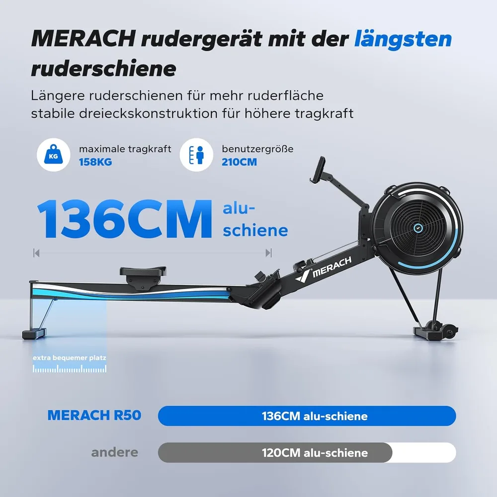 MERACH Rudergerät mit Luftwiderstand – Ansicht 6
