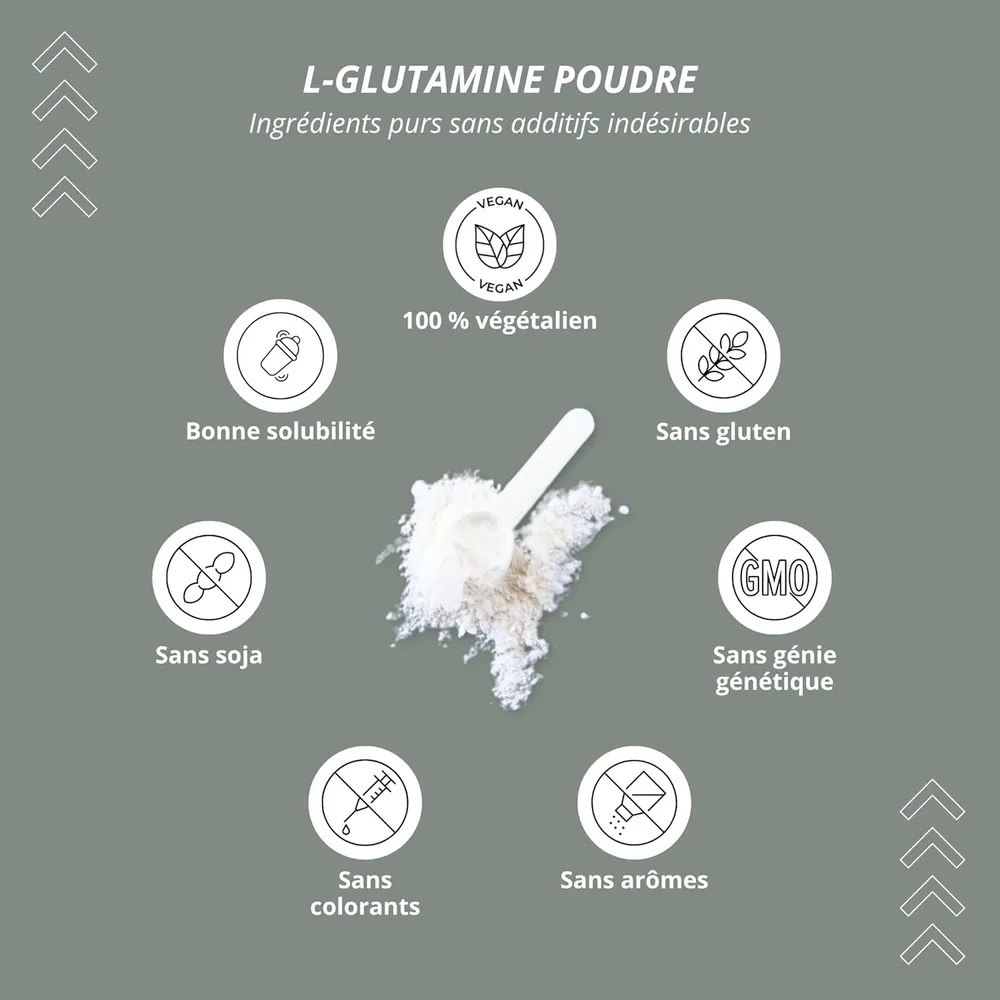 Nutri+ L-Glutamin Pulver, 1 kg, vegan – Ansicht 3
