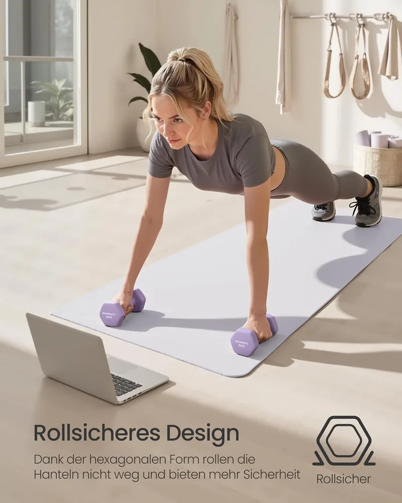 SONGMICS Neopren-Hanteln 2 kg (Paar) – Ansicht 6
