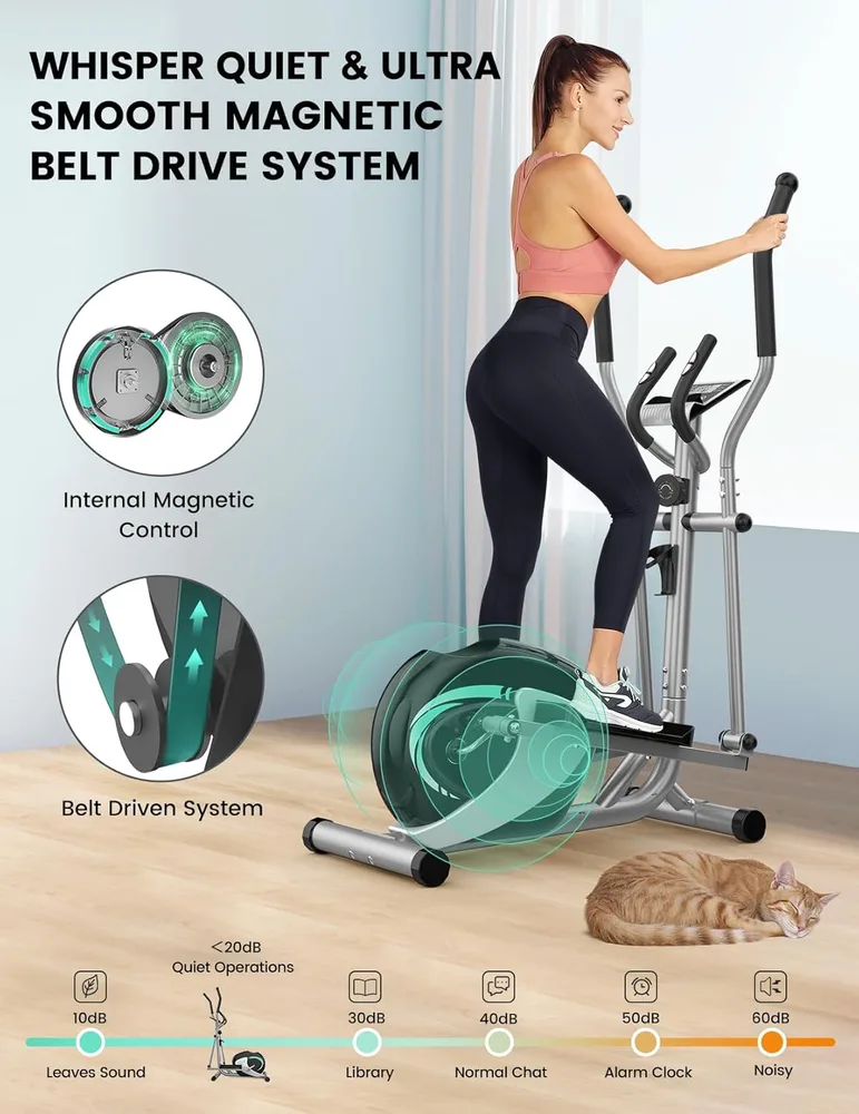 THERUN Crosstrainer mit LCD-Monitor – Ansicht 3