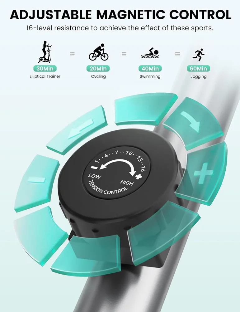THERUN Crosstrainer mit LCD-Monitor – Ansicht 4