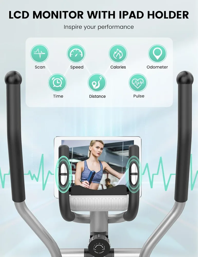 THERUN Crosstrainer mit LCD-Monitor – Ansicht 5