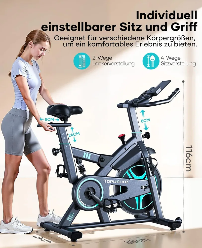 Toputure Heimtrainer mit Herzfrequenzmessung – Ansicht 4