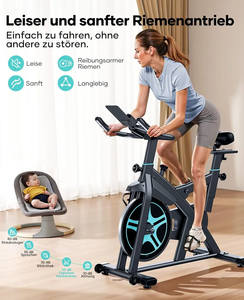 Toputure Heimtrainer mit Herzfrequenzmessung – Ansicht 5