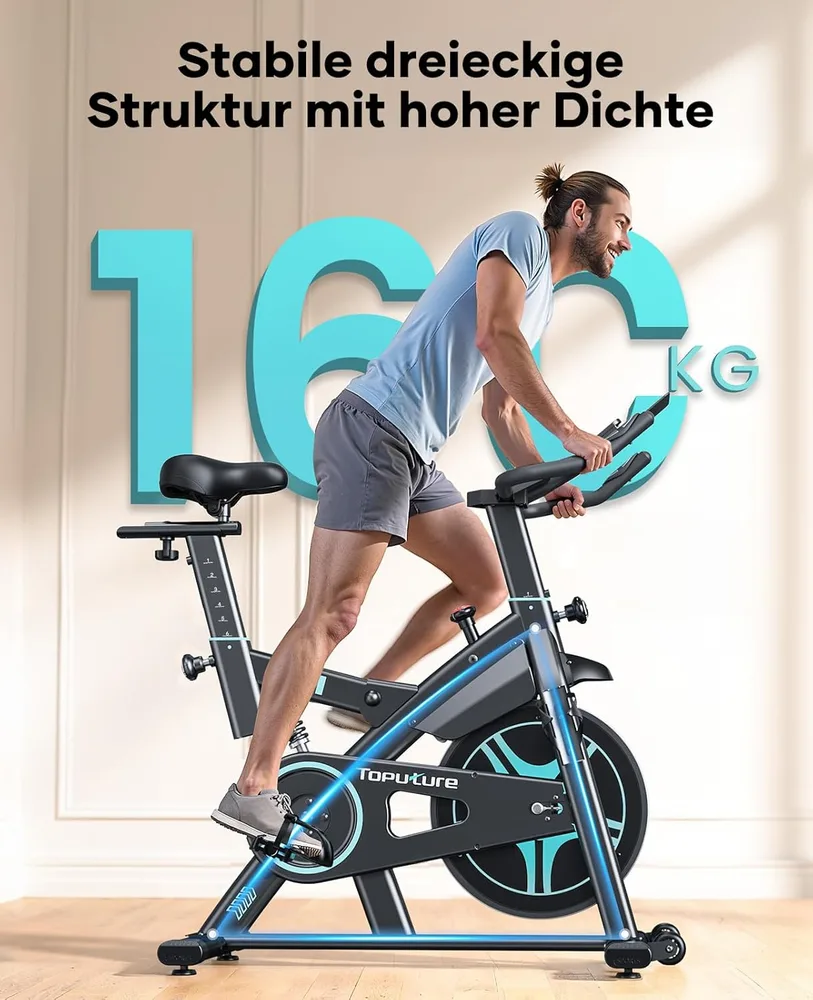 Toputure Heimtrainer mit Herzfrequenzmessung – Ansicht 6