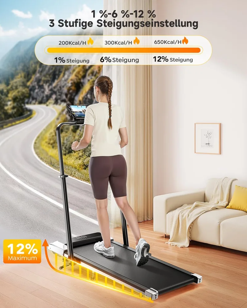 Toputure Laufband klappbar mit 12 % Steigung – Ansicht 2