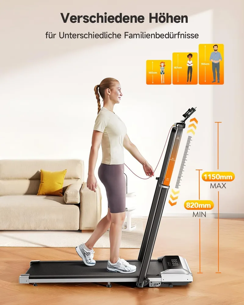 Toputure Laufband klappbar mit 12 % Steigung – Ansicht 3