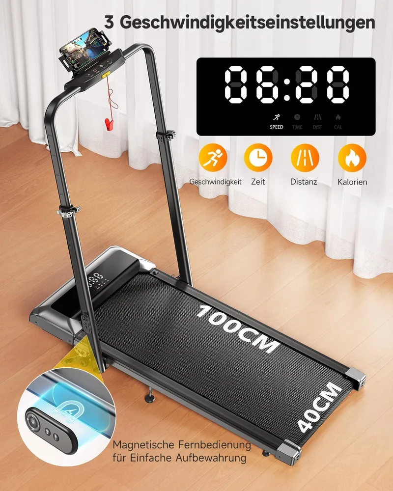 Toputure Laufband klappbar mit 12 % Steigung – Ansicht 6
