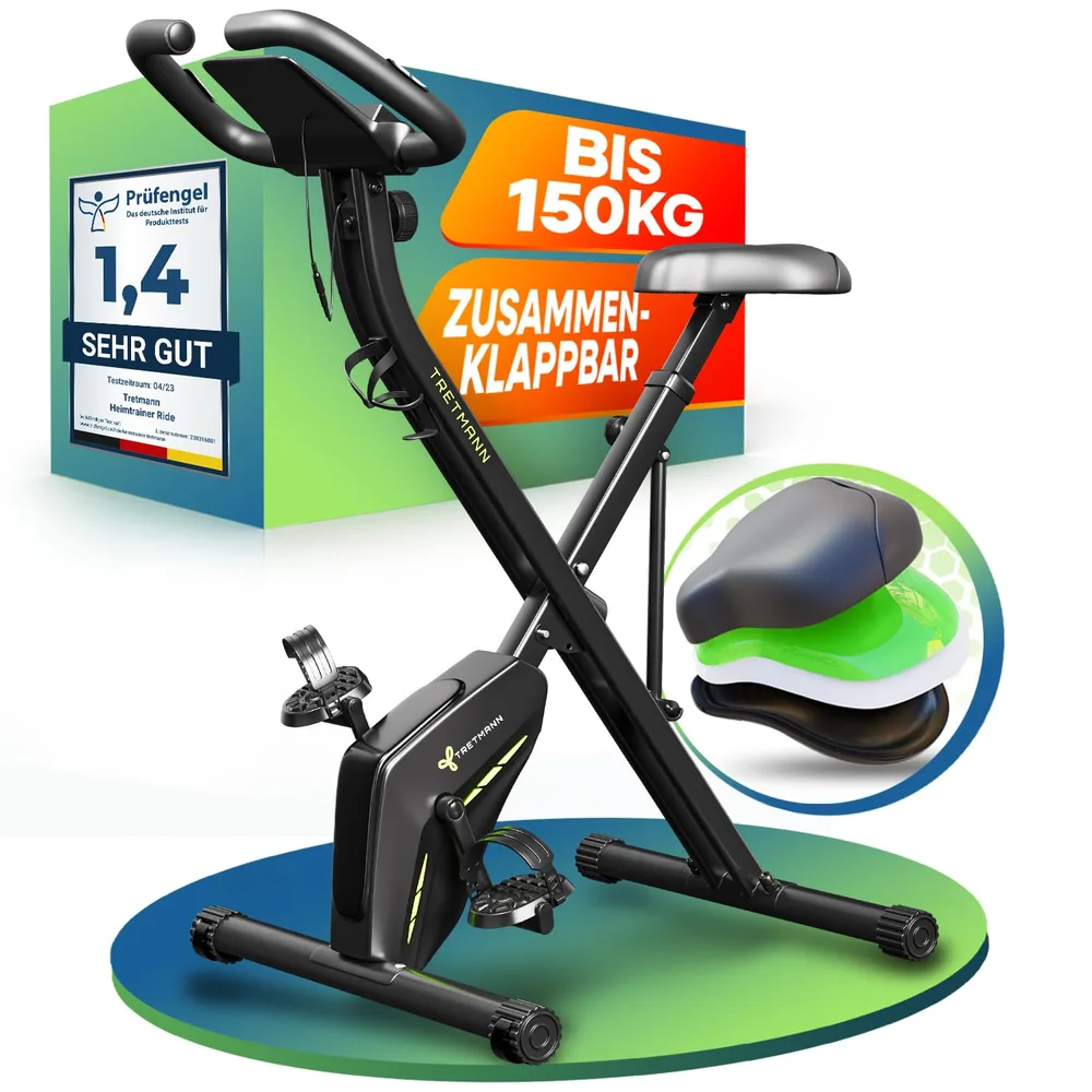 Tretmann Heimtrainer klappbar mit Komfortsitz