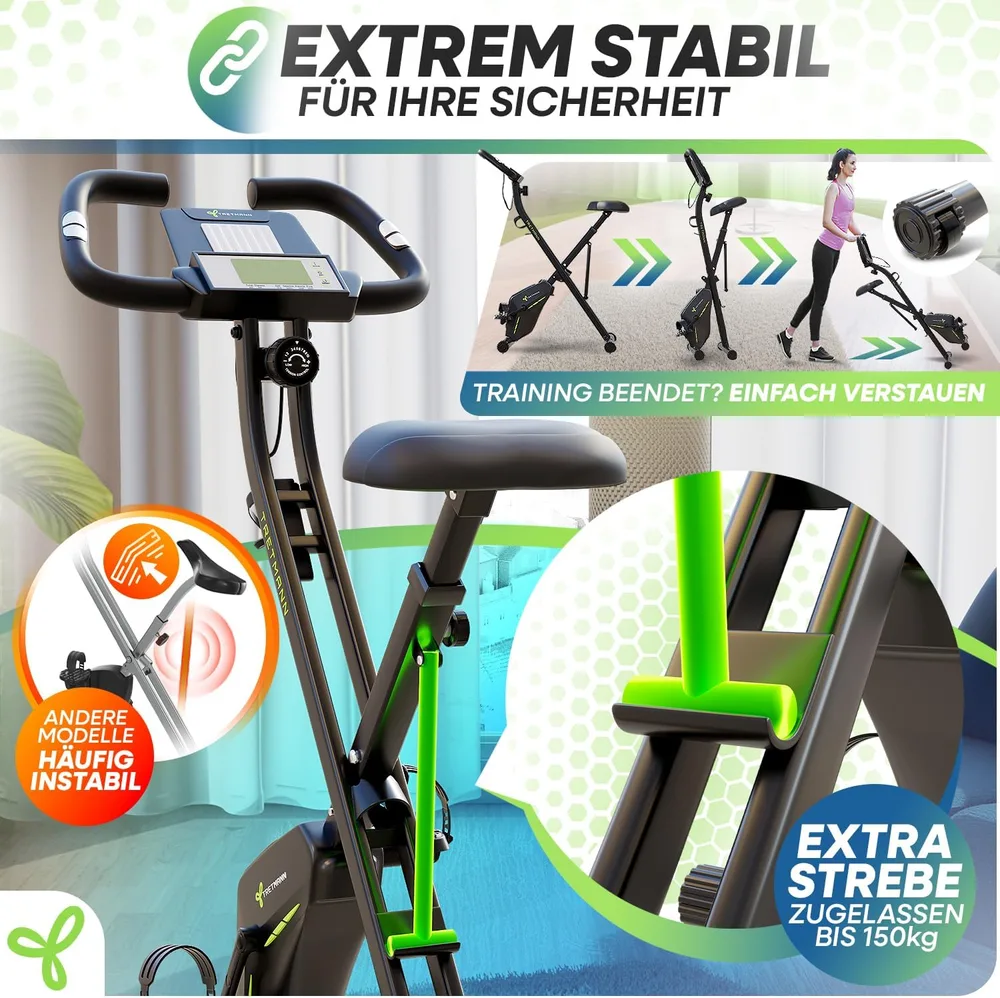 Tretmann Heimtrainer klappbar mit Komfortsitz – Ansicht 5