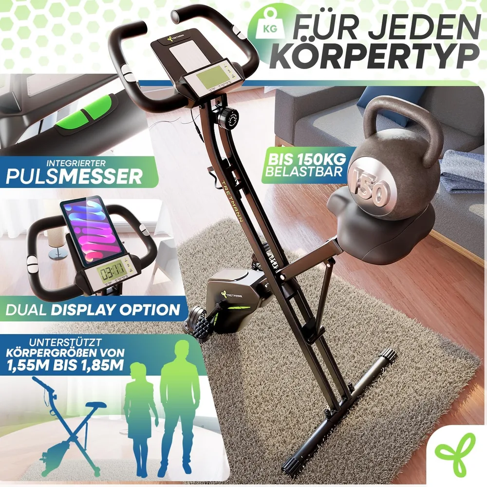 Tretmann Heimtrainer klappbar mit Komfortsitz – Ansicht 6