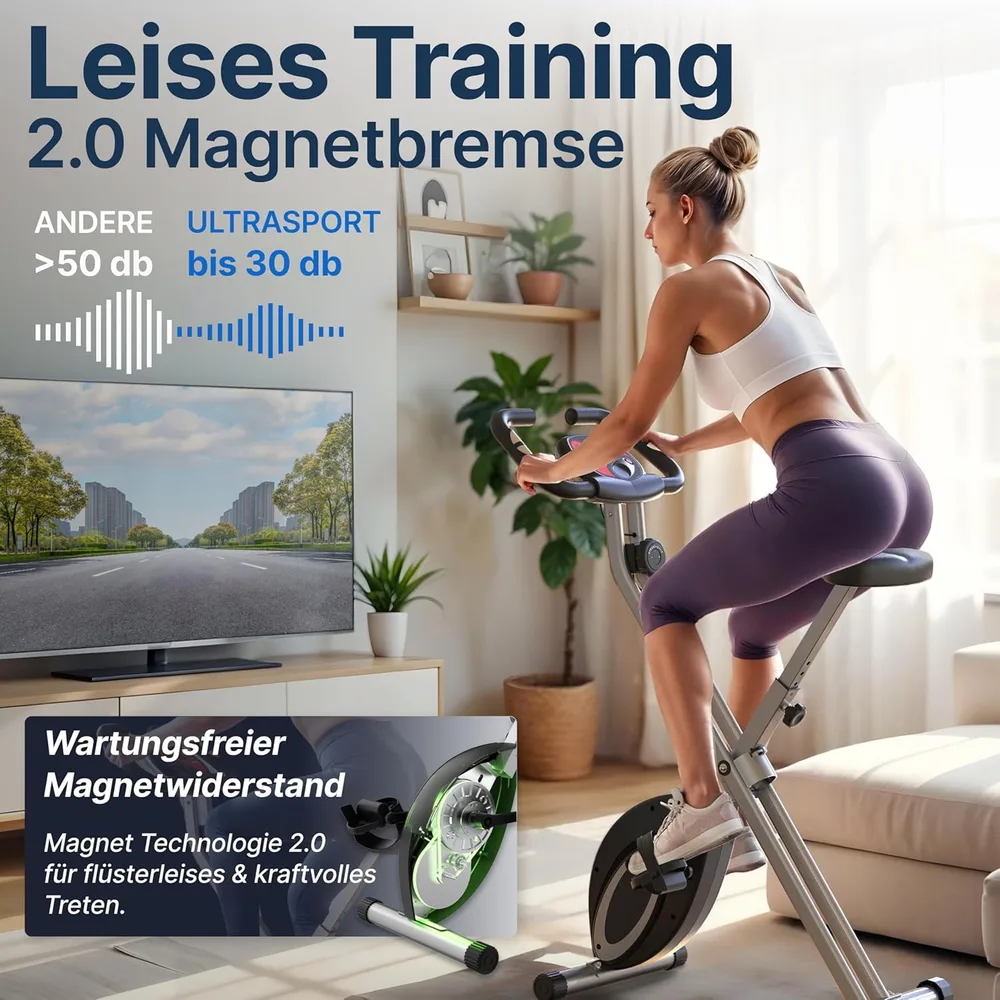 Ultrasport F-Bike Heimtrainer klappbar – Ansicht 2