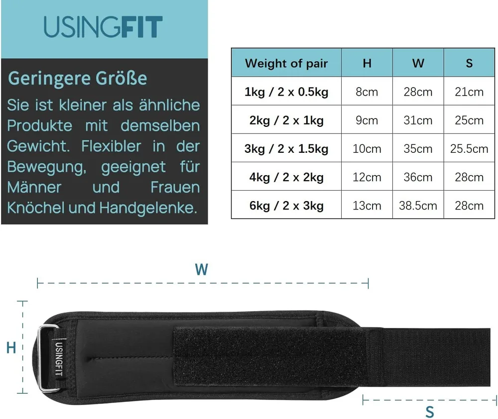 USINGFIT Gewichtsmanschetten für Arme und Beine – Ansicht 3