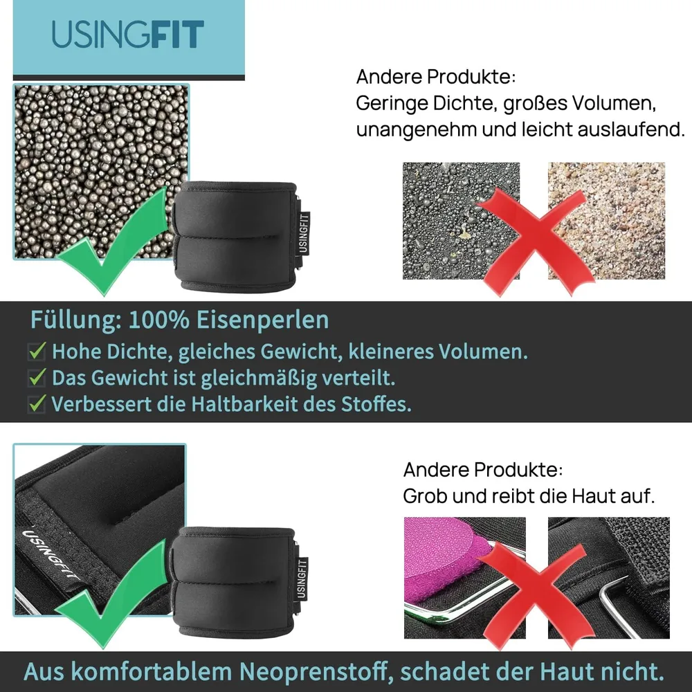 USINGFIT Gewichtsmanschetten für Arme und Beine – Ansicht 4