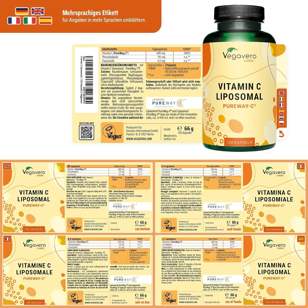 Vegavero Liposomales Vitamin C, vegan – Ansicht 6