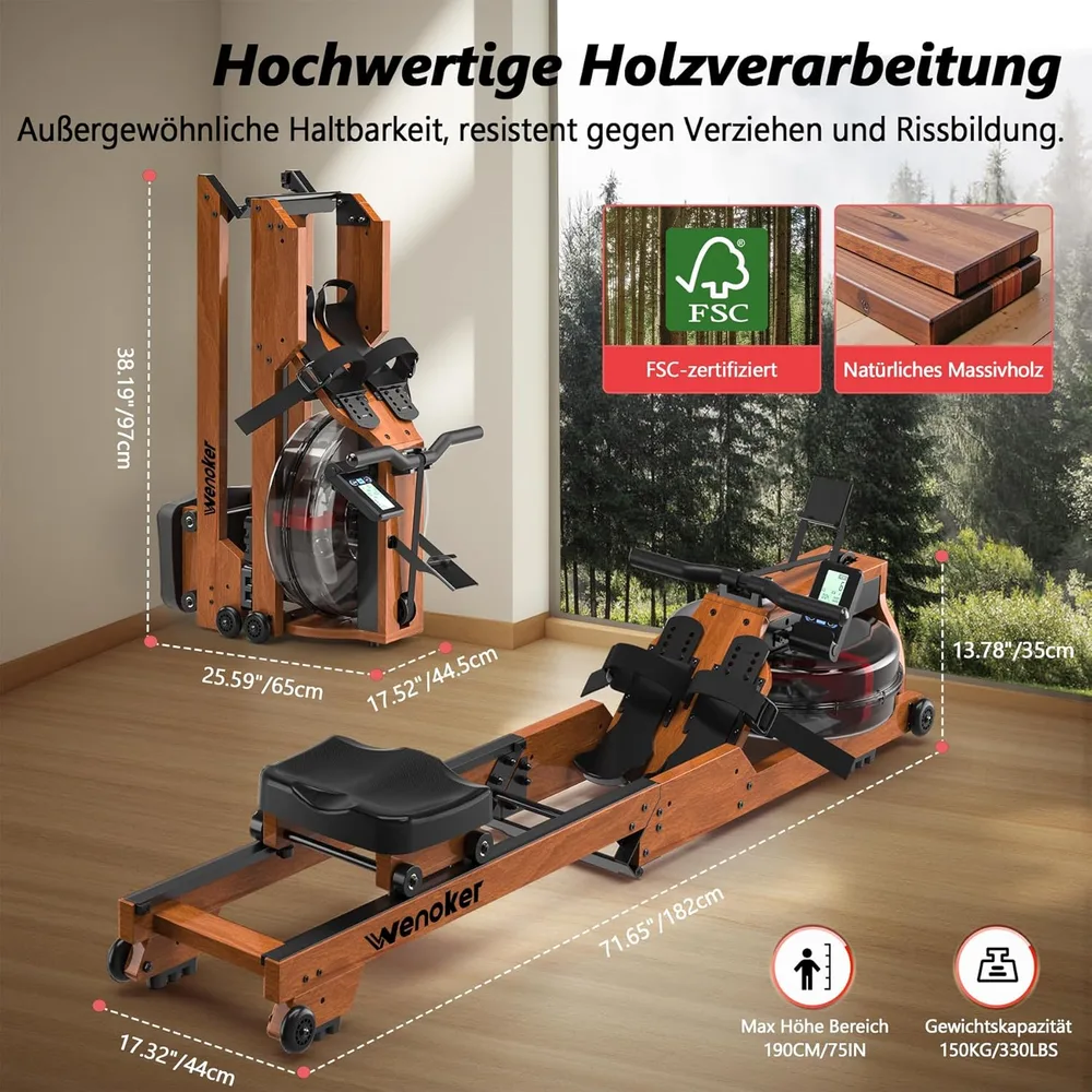 Wenoker Rudergerät klappbar mit Bluetooth – Ansicht 6